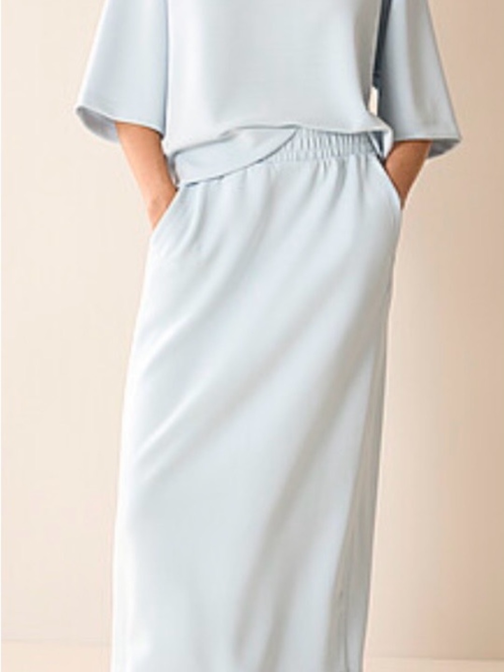 Simons Pale Blue Maxi Skirt with Elastic Waist